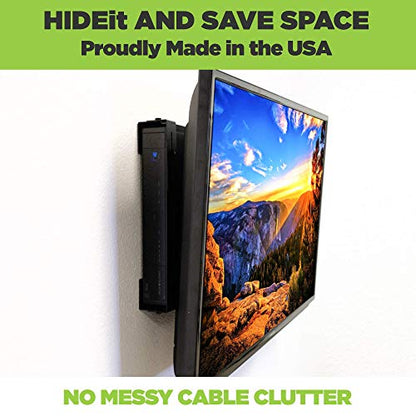 HIDEit Mounts Uni-LS Mount - Patented in 2015, Made in USA - Steel Adjustable Large and Slim Wall Mount. Hide Your Cable TV Box, Satellite Receivers, DVRs, Security NVRs and Other A/V Equipment - size: USA Made Large Slim