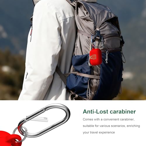 for AirPods 2nd/1st Case Silicone Cover, Red | Compatible with Apple AirPods 2nd/1st (2019/2016) Generation with Keychain & Cleaner Kit, Wireless Charging Compatible - color: Red