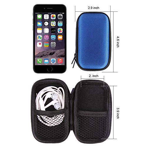 Electronic Organizer Case, Portable Clamshell Headphones Cover, Storage Bag - color: Blue