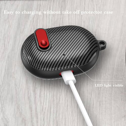 Beats Studio Buds/Studio Buds Plus Case Cover 2021/2023 Men Lock Clip with Clean Kit, GARTOO Protective Case and Cleaning Pen Compatible with Beat Studio Bud Plus for Women Girls Kids Black Red - color: Black/Red