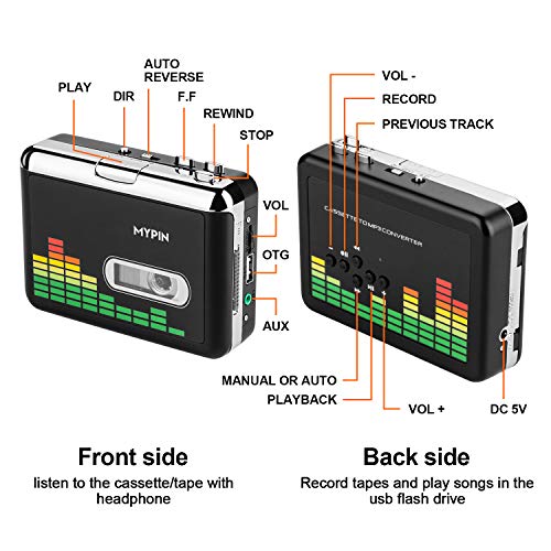 USB Cassette to MP3 Converter, Portable Cassette Tape Player No PC Required