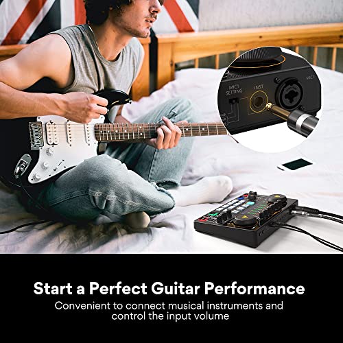 MAONO AME2 Audio Interface Mixer, Podcast Studio Console with XLR Input | 48V phantom power, Bluetooth, 11 custom sound pads, podcast recording, YouTube/TikTok live streaming, PC and XLR mic setup