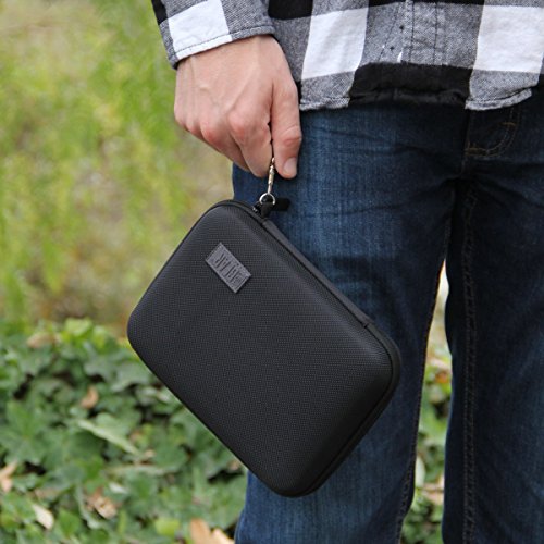 USA Gear Hard Shell Electronics Organizer 7.5 Inch Travel Case - Cable Organizer with Scratch Resistant Interior, Compatible with Garmin GPS, Portable Hard Drive, Phone Charger & More - Black