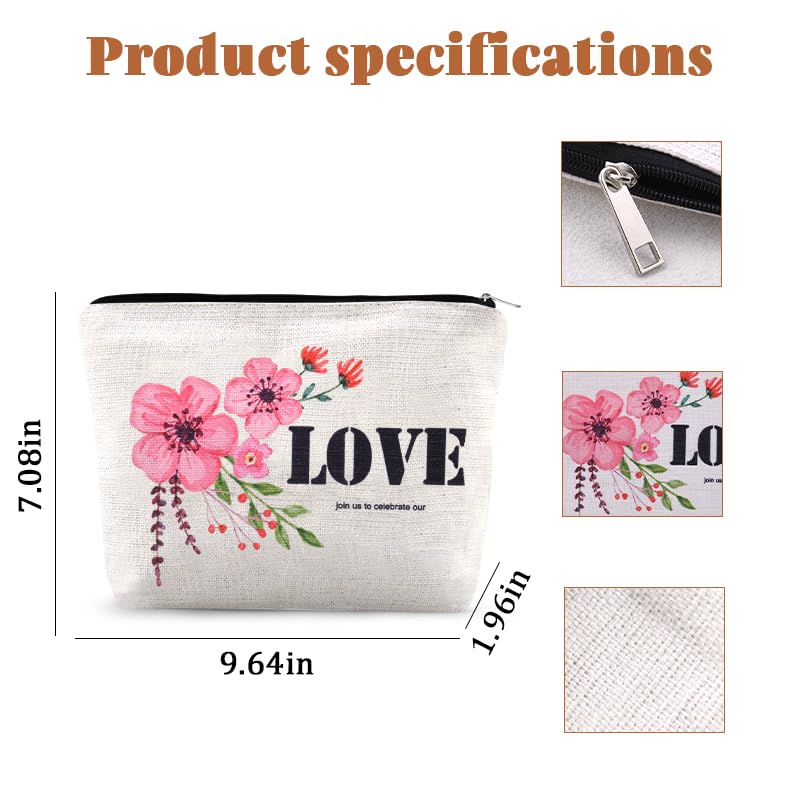 Engagement Wedding Party Makeup Bags Celebrate Bridal Shower Toiletry Bag Friends Bridesmaid Gifts from Bride Marriage Favor Bags Pouch Newlywed Supplies Greeting Bag for Wedding Guest Souvenir Gifts - color: Wedding Favor Makeup Bags