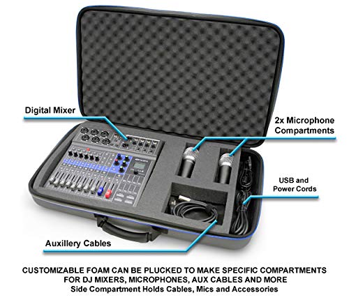 CASEMATIX Audio Mixer Bag Case Fits 19" x 12.5" x 3" Controller Interfaces, Microphones, XLR Cables For Behringer, Yamaha, Mackie Mix, Soundcraft, Allen & Health, Presonus and More