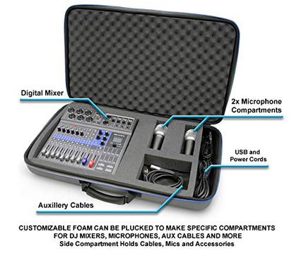 CASEMATIX Audio Mixer Bag Case Fits 19" x 12.5" x 3" Controller Interfaces, Microphones, XLR Cables For Behringer, Yamaha, Mackie Mix, Soundcraft, Allen & Health, Presonus and More