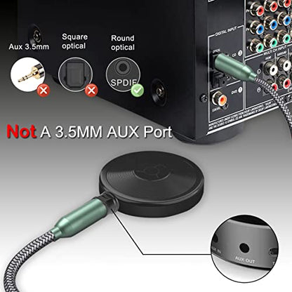 Fiber Optic 3.5mm Jack Audio Adapter, Female to Male Optical Connector, Right Angle 90 Degree Converter for Toslink & Mini Toslink Cables, 6 Pcs