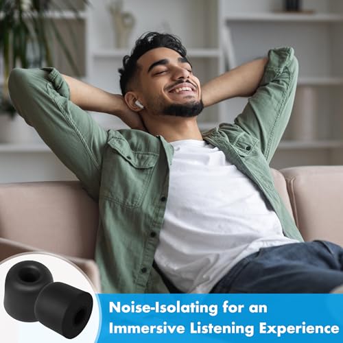 Cyberguys! Memory Foam Ear Tips Replacement for DEWALT Earbuds | Noise-Isolating Foam Earbud Tips, Fits 5.0–5.2mm Nozzle, Soft Comfort, Enhanced Bass Seal, 3 Pairs with Storage Case