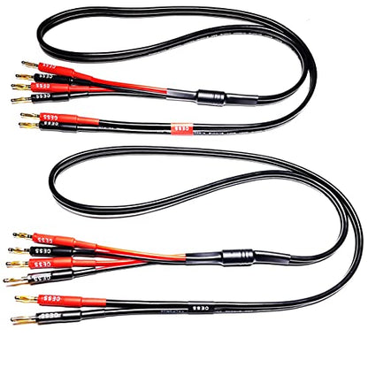 CNCESS Bi-Wire Banana Plug Splitter Speaker Cable, 3 ft, 2-Pack - size: 3 feet