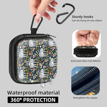 Square Data Cable Earbud Charger Coin Storage Bag Shockproof and Drop-Proof EVA Material Compatible with AirPod(Love Sloths) - color: Love Sloths