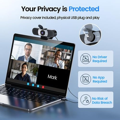 EMEET C960 1080P Webcam with Microphone, 2 Mics, 90° FOV, Computer Camera | Fixed Focus, Plug&Play for Zoom/Teams/Facetime/YouTube/Google Meet/Switch 2 Camera, Grey - style: 1080P Grey