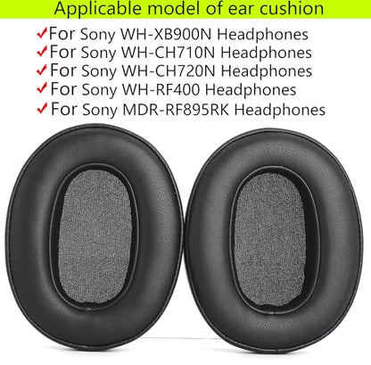 Replacement Ear Pads Compatible with Sony WH-XB900N WH-CH710N WH-CH720N WH-RF400 MADR-RF895RK Headphones Made of Protein Leather Memory Foam Replacement Ear Pads Earmuffs Pads - Black