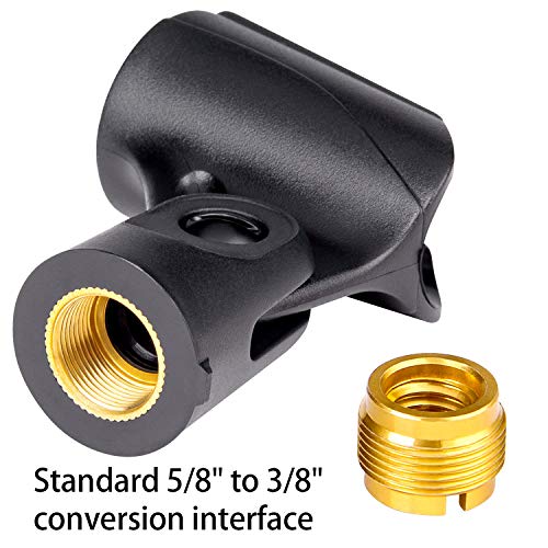 5 Pack Mic Clips For Stand, Universal Microphone Clip Holder With Adapters
