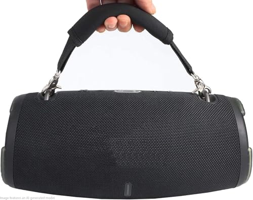 Removable & Adjustable Speaker Handle Strap Compatible with JBL Xtreme 1/2/3/4, W-King X10, Zealot S67 - Replacement Carry Belt Grip for Portable Bluetooth Speakers (Black)