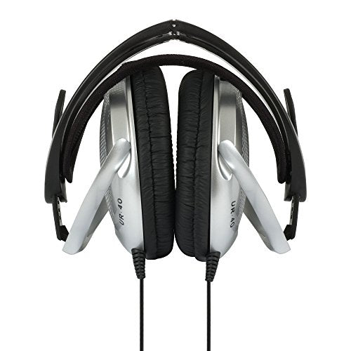Koss UR40 Collapsible Over-Ear Headphones, Silver, Retro Style, Wired Plug