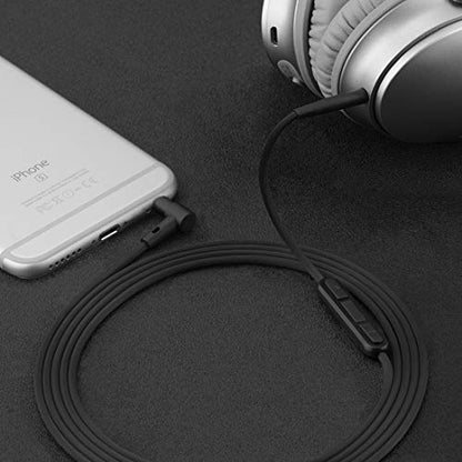GEEKRIA Audio Cable with Mic Compatible with Bose QuietComfort Ultra II/SE/45/35 II, 700 Headphones, 3.5mm to 2.5mm Replacement Stereo Cord with Inline Microphone (4 ft/1.2 m)