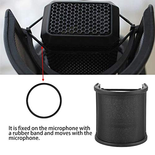 Double Layer U-Shape Microphone Anti-Pop Mask with Iron Design for Studio Use for MK-F600TL, BM-700, BM-900