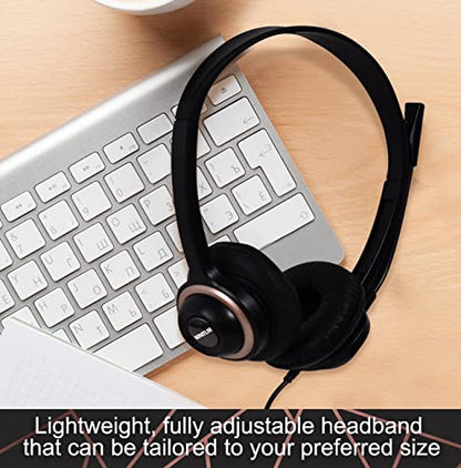 Sonitum Bulk Headsets With Microphone (10 Pack) - Noise Canceling Computer Headset For Office, Meetings, Chat- Comfortable Over-Ear PC Headphones With Rotating Mic- 3.5 Jack For Universal Connectivity - size: 10 Pack