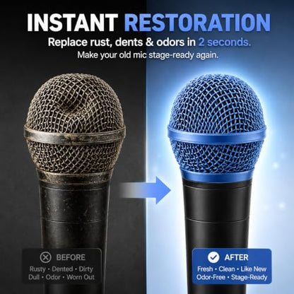 GLEAVI 4pcs Metal Mesh Microphone Grill Head: Mic Head Mesh Replacement Compatible for Shure