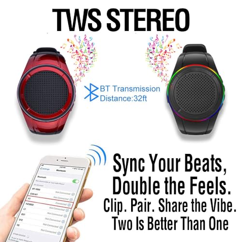 Frewico X10 Wearable Bluetooth Speaker Watch with Open-Ear Safety | Features IP45 waterproof wrist speaker, TF card player, mic, and music RGB lights for cycling, running, or job sites.