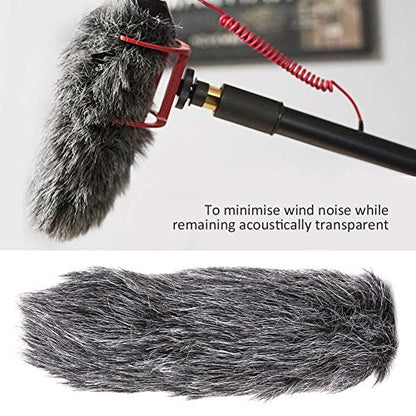 Acouto Microphone Windshield Furry for RODE VideoMic, Outdoor Recorder Wind Cover Furry Microphone Windscreen Muff
