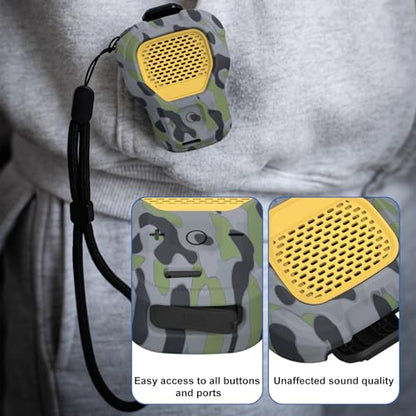 CYBERGUYS Silicone Case for DEWALT Wearable Bluetooth Speaker, Camo | Durable Shock-Proof Non-Slip Protective Cover for DEWALT Mini Speaker, Lanyard, Small Lightweight, Easy-to-Install Sleeve - color: Urban Jungle Camo