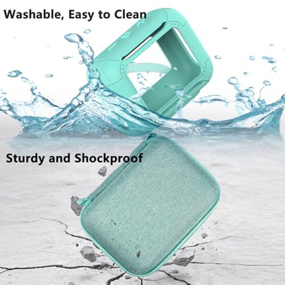 Protective Case for JBL Go 5 Portable Bluetooth Speaker | Accessories Hard Carrying Case and Silicone Cover with Metal Carabiner (Teal Case) - color: Teal Case