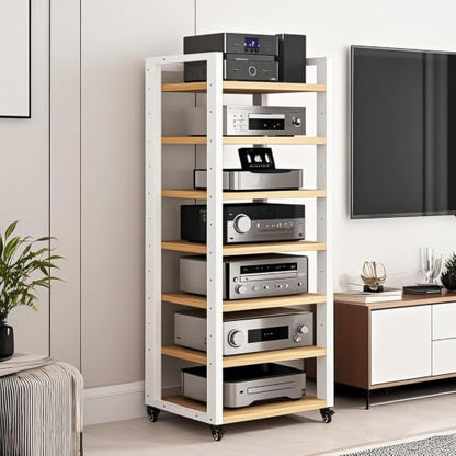 7-Tier Heavy Duty Audio Component Rack, Stereo Rack AV Media Stand Cabinet - color: A