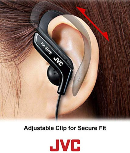 JVC HAEB75W Sports Clip Headphone, White, 1.60 x 4.40 x 3.90 inches - color: White, size: One Size (Pack of 1)