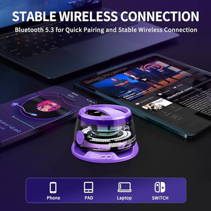 2 Pcs G200 Magnetic Bluetooth Speaker - Multifunctional Portable Mini Speakers with RGB Light, 3D Surround Sound, 7H Playtime, Phone Stand for iPhone Android, Gifts for Teens, Purple - color: 2pcs purple