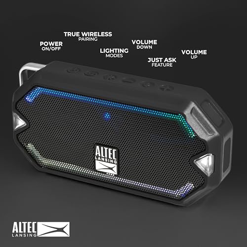 Altec Lansing - Portable Bluetooth Speaker, Waterproof IP67 - color: Black