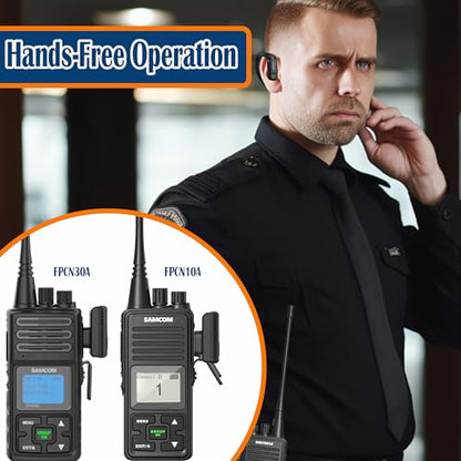SAMCOM Wireless Earpiece with 2 Pin Dongle for FPCN30A/FPCN10A 2-Way Radios | BTEAR-02 Wireless Headset with PTT Microphone for K Plug Walkie Talkie, for School Retail Hotel Business (Radios Not Include)