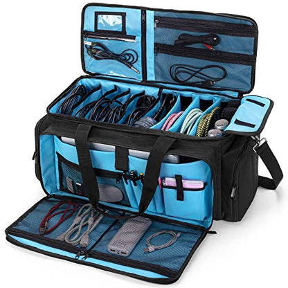 HODRANT Large DJ Gig Bag with Padded Bottom & Detachable Dividers