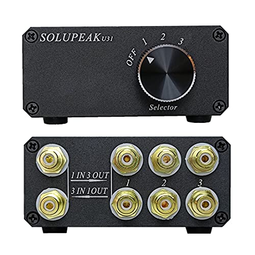 U31 3 Way RCA Audio Switcher, Stereo Audio Switch Selector Box | 3 IN 1 OUT you quickly sw between 3 audio sources in or compare 3 equipments, avoiding frequent cable changes，Bi-Direction - color: 3-WAY RCA Switch(3 IN 1 OUT)-Standard version