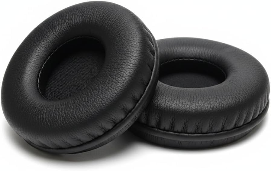 Faux Leather Ear Pad Replacement Cushions, Headphone Earphone Headset Disposable Covers (65mm - 2.55") 5 Pairs - color: Leather Black, size: 65mm