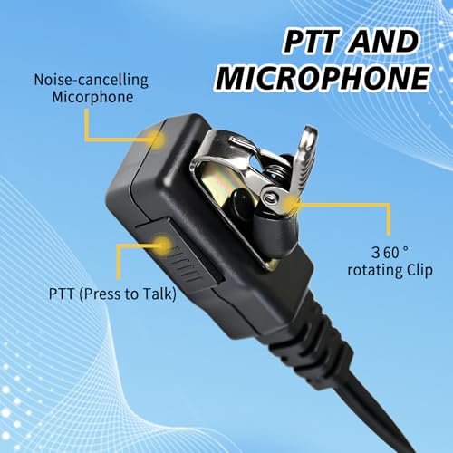 Vx-6r Ptt Headset Radio Earpiece Adapter Ear Piece Mic for Yaesu Vertex Standard Horizon vx-170 ft-3dr ft 70dr vx 6r 7r vx-170 hx400 hx890 hx210 evx-s24 ft4x ft60r ft5dr ft5 ft-65(G Shape)
