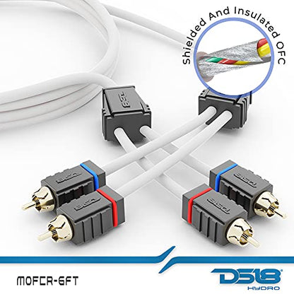 DS18 MOFCR-6FT 2 Channels OFC Marine RCA Audio Stereo Cable - 6 Feet - style: 6 Ft