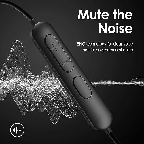 Rythflo Bluetooth Headphones, 150H Playtime Wireless Bluetooth Earbuds w/Mic in-Ear Magnetic Neckband Earphone, IPX7 Sweatproof Deep Bass Headset for Home, Traveling, Outdoor, Business Trips - color: Black