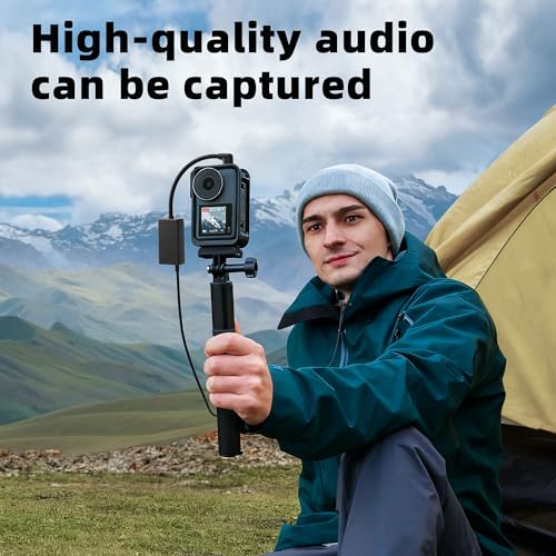External Mic Adapter for Go Pro Hero 13/12/11/10/9/8/7/6/5 Black | 3.5mm Microphone Converter, Clear and Authentic Sound in Vlogging and Video Recording