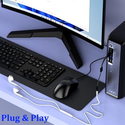 2-Pack Headphone Splitter for Computer 3.5mm Female to 2 Dual 3.5mm Male Headphone Mic Audio Adapter Y Splitter Cable Nylon Braided Cord Smartphone Headset to PC Adapter (Black,Silver)
