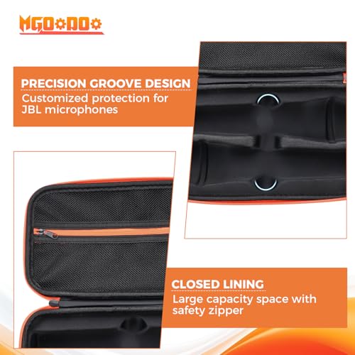Wireless Microphone Case Compatible with Wireless 2 Microphone System,Handheld Dual Mic Case with EVA Hard Shell,Portable Mic Storage Bag for Singing or Karaoke