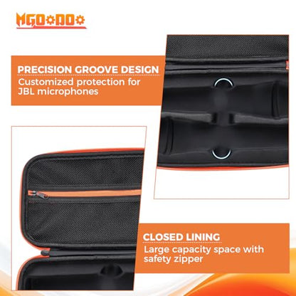 Wireless Microphone Case Compatible with Wireless 2 Microphone System,Handheld Dual Mic Case with EVA Hard Shell,Portable Mic Storage Bag for Singing or Karaoke