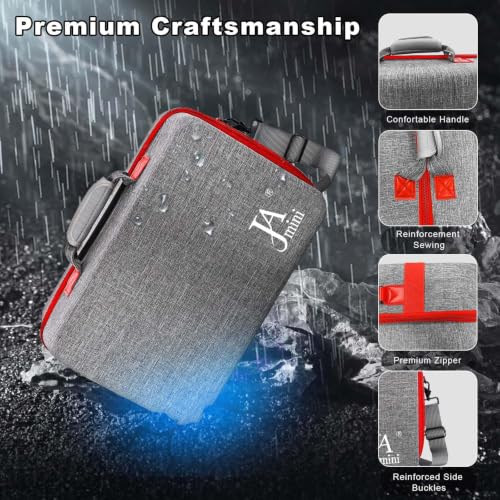 jamini Hard Shell Travel Carrying Case Compatible with PS5, PS5 Pro - color: Grey Red