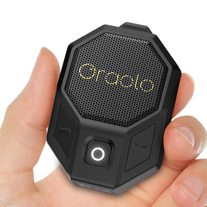 Oraolo Clip-On Portable Speaker Wearable Speaker Bluetooth 5.4, Mini Speakers for Hands-Free Calls, Built-in Mic, Stereo Sound, IPX6 Water Resistance, 12H Playtime, Wireless Speakers for Outdoor