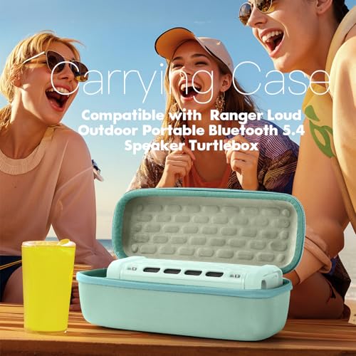 Carrying Case for Turtlebox Ranger Bluetooth Speaker, Mint Green | Shockproof & Dustproof Hard Travel Case with Carabiner Hook & Handle, Protective Storage Bag for Beach Camping Road Trip - color: Mint Green Case