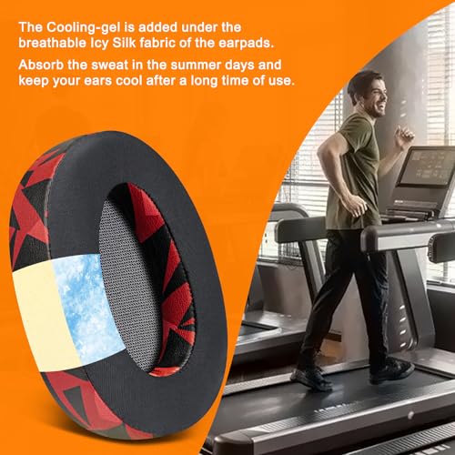 SOULWIT Cooling Gel Replacement Earpads Cushions for Sony WH-H900N (h.Ear on 2) & MDR 100ABN (h.Ear on) Noise Canceling Over-Ear Headphones, Ear Pads with Noise Isolation Foam - Red Storm - color: Cooling Gel - Red Storm