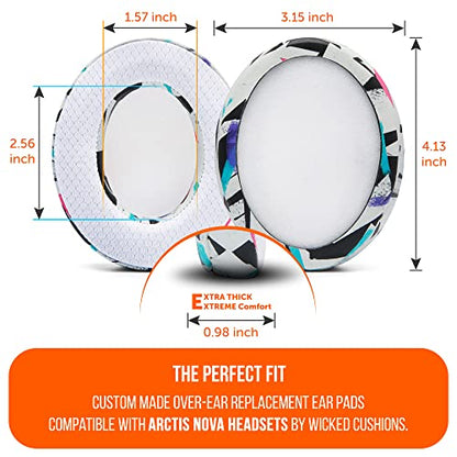 WC Mod Kit Arctis Nova 7 - Gel Earpads, Headband & Side Plates - color: 90's White