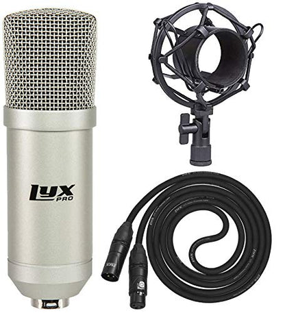 LyxPro Condenser Microphone for Studio, Vocals, Instruments, Podcasting and Professional Recordings with Shockmount and XLR Cable