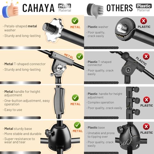 CAHAYA Tripod Mic Stand Boom Arm Floor One-Button Release Height Adjustable