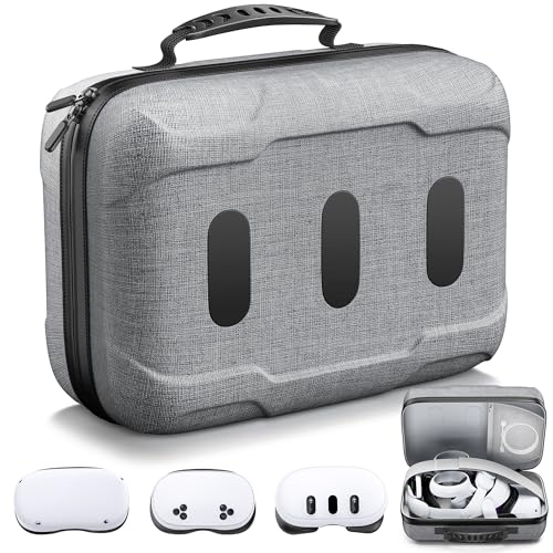 Hard Carrying Case for Meta Quest 3/3S/2/Vision Pro/Elite Strap, Large Travel and Home Storage Case for VR Headset and Controller Accessories